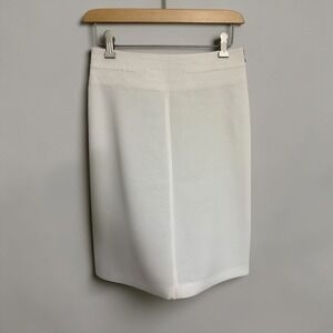 Escada White 100% Linen Pencil Skirt Side Zip Slovenia Eu Size 34 High Waist